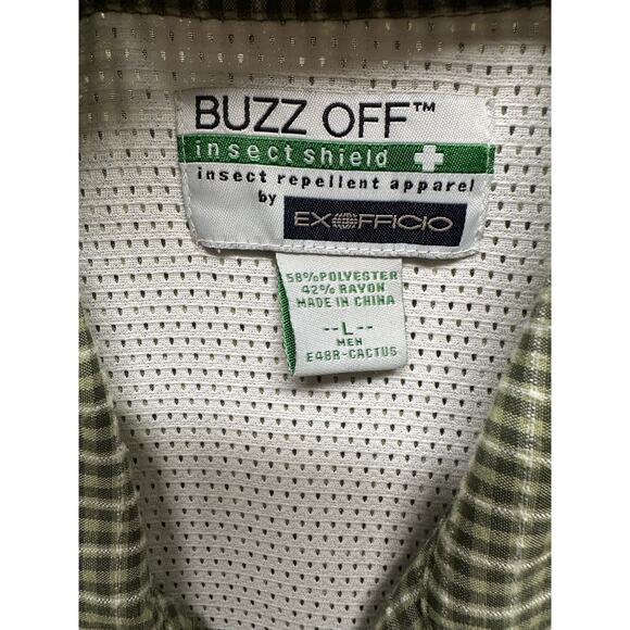 ExOfficio Buzz Off Insect Shield Long Sleeve Men's Shirt Green Plaid Large - Picture 5 of 14